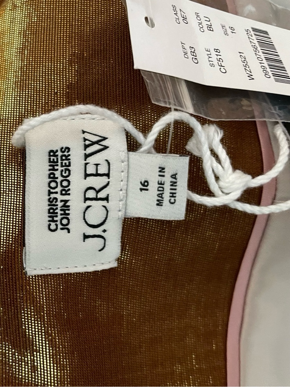 Christopher John Rogers X J.Crew classic-fit vest in gold lamé New with Tags - Picture 3 of 9